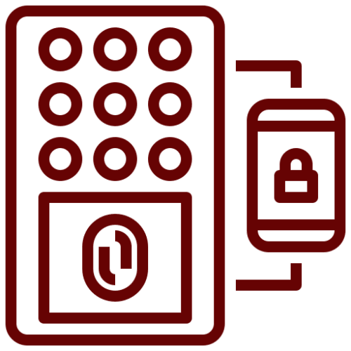 Keypad and smartphone security icon.