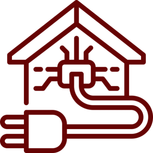 Smart home icon with electrical plug.